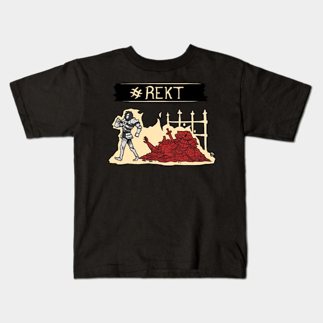 REKT - Dark Souls Kids T-Shirt by chuylol